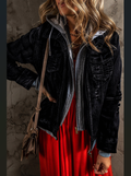 Distressed Black Denim Jacket