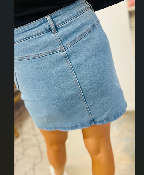 Denim Bow Skirt