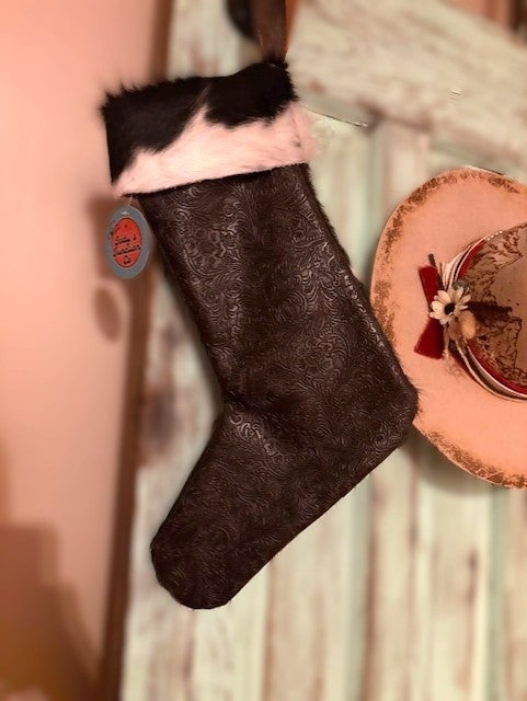 Cowhide Christmas Stocking