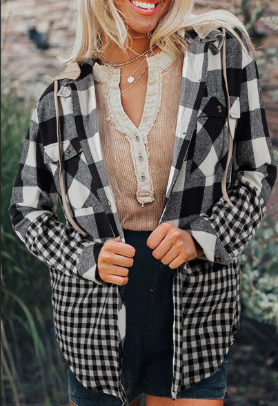 Plaid Hooded Shacket