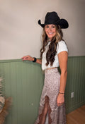 Satin Cheetah print skirt