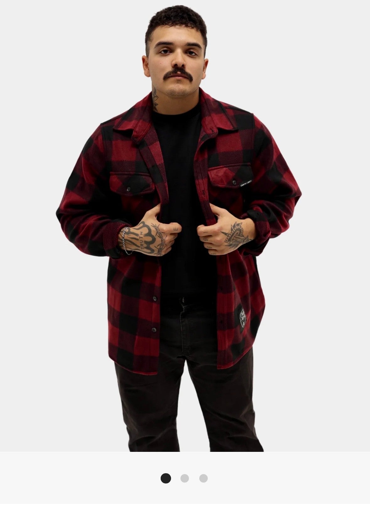 Plaid Fleece Country Liberty Shacket (Maroon)