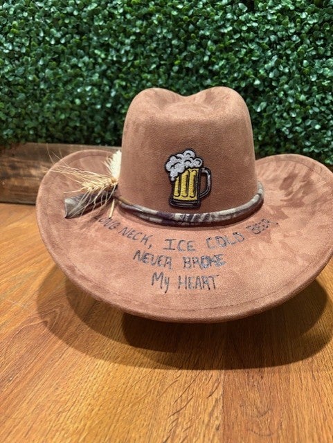 Faux Suede Cowboy Hat