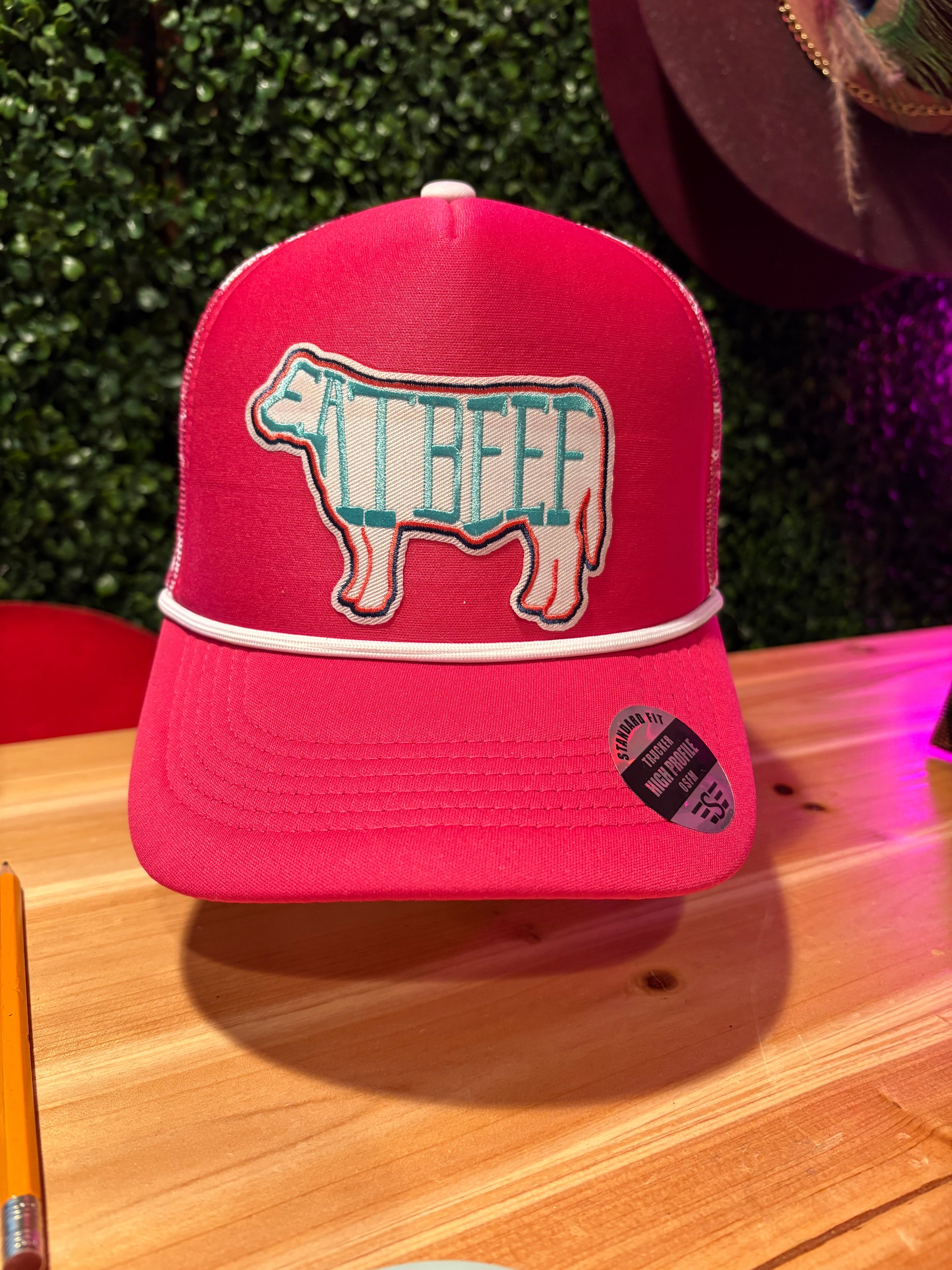 Eat Beef Hot Pink Trucker Hat