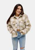 Plaid Fleece Country Liberty Shacket (Oxford Tan)