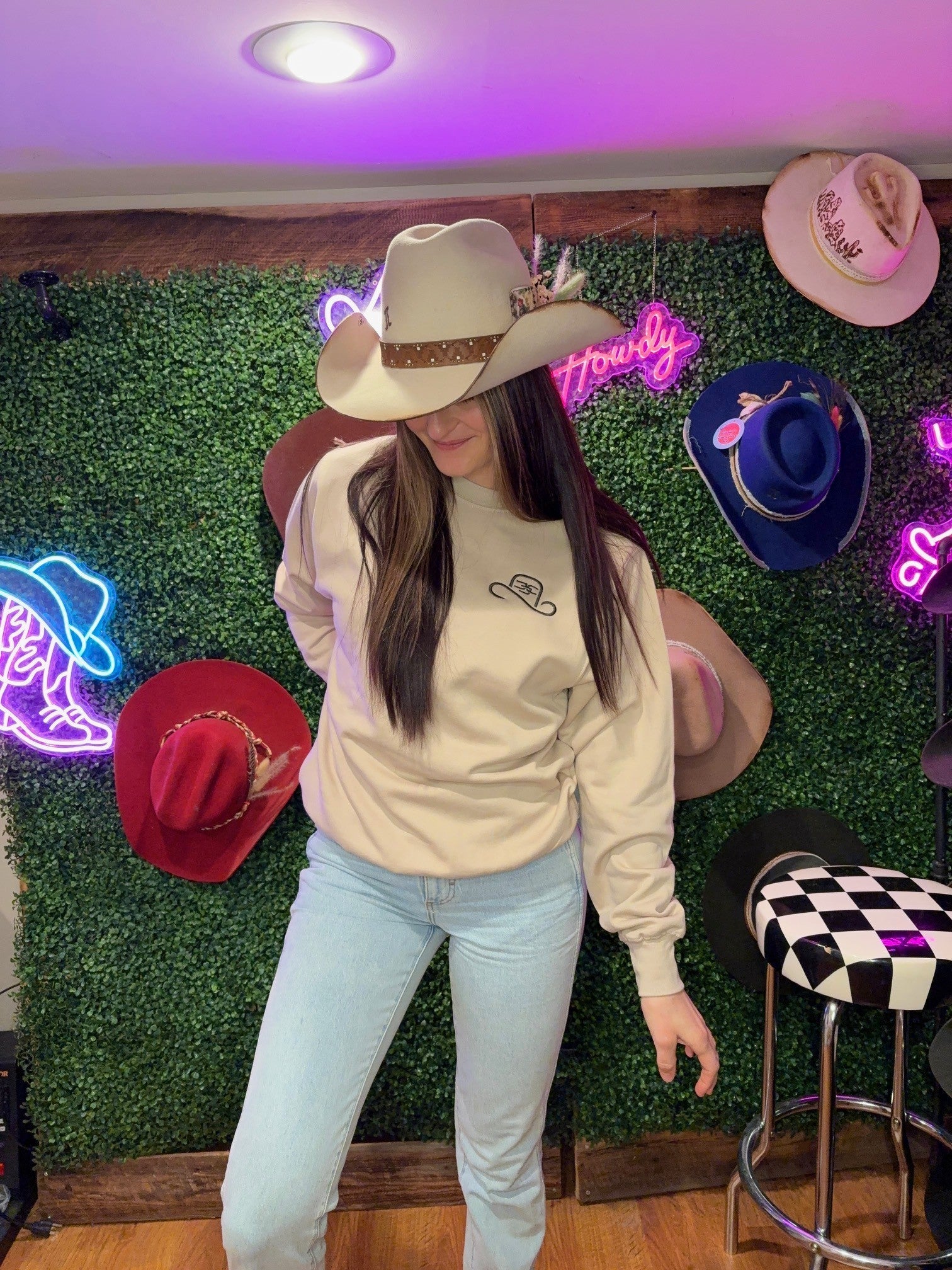 Branded Cowboy Crew Ivory