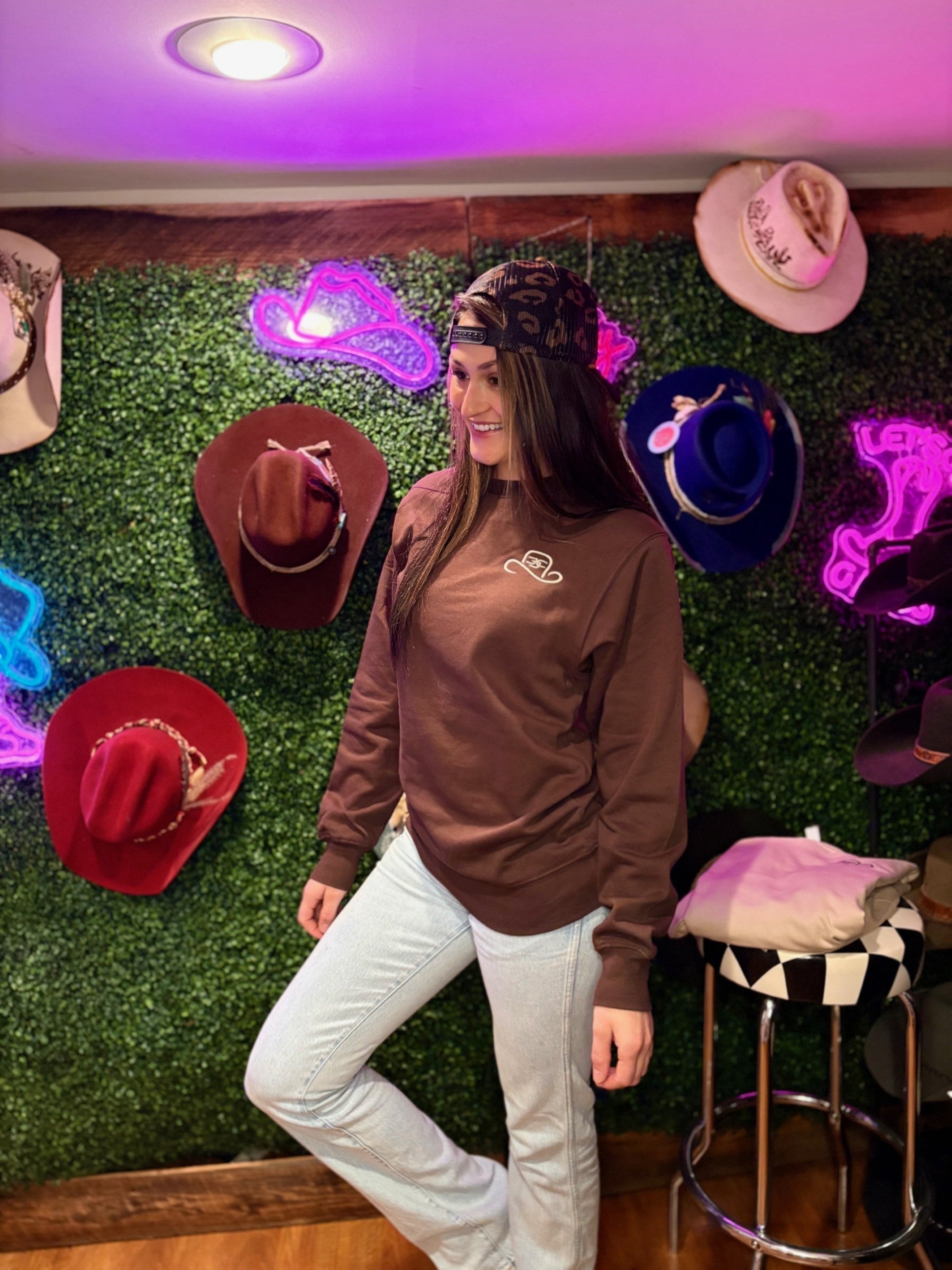 Branded Cowboy Crew Chocolate Brown