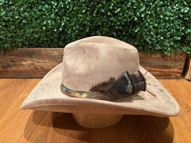 Faux Suede Cowboy Hat