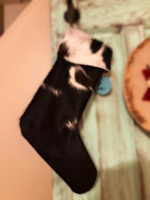 Cowhide Christmas Stocking