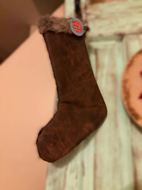 Cowhide Christmas Stocking