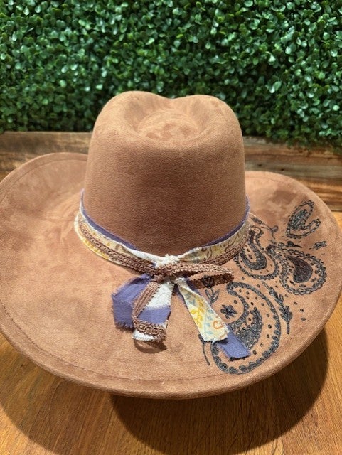 Faux Suede Cowboy Hat
