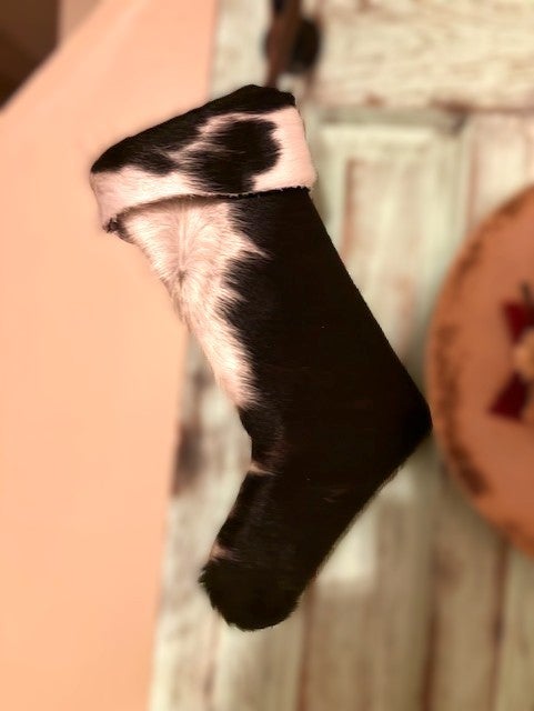 Cowhide Christmas Stocking