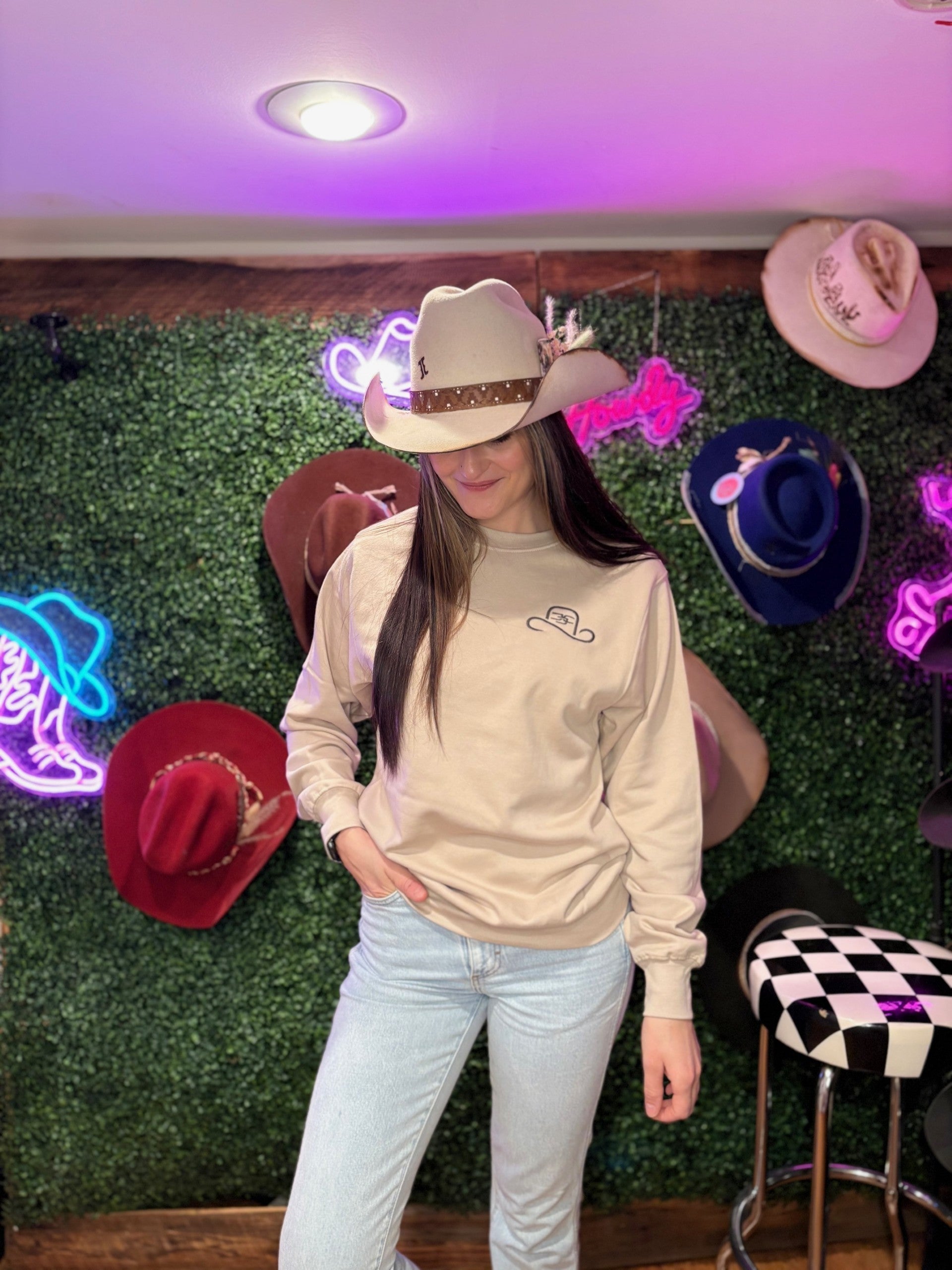 Branded Cowboy Crew Ivory