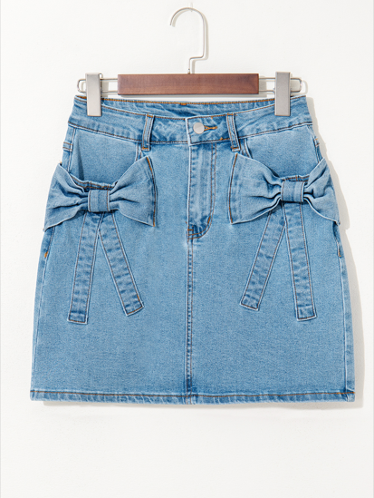 Denim Bow Skirt