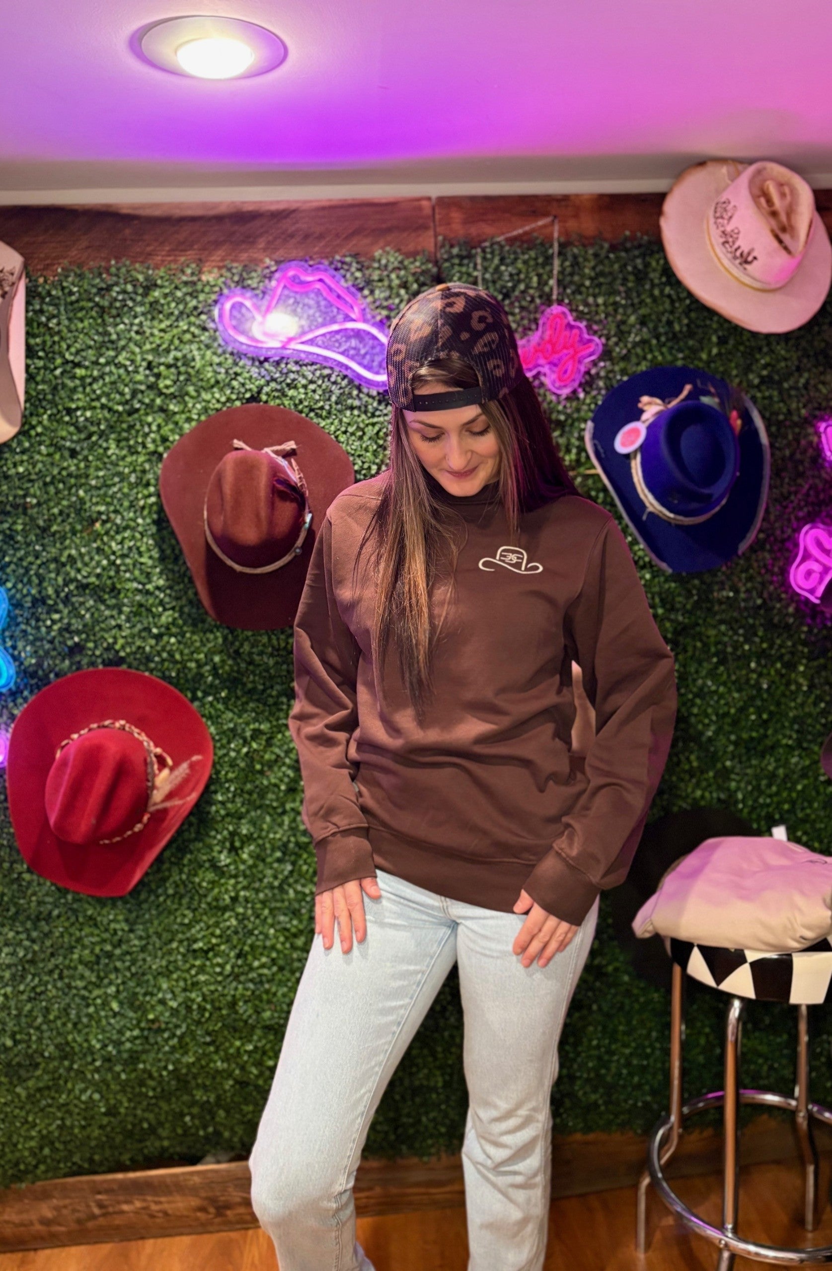 Branded Cowboy Crew Chocolate Brown