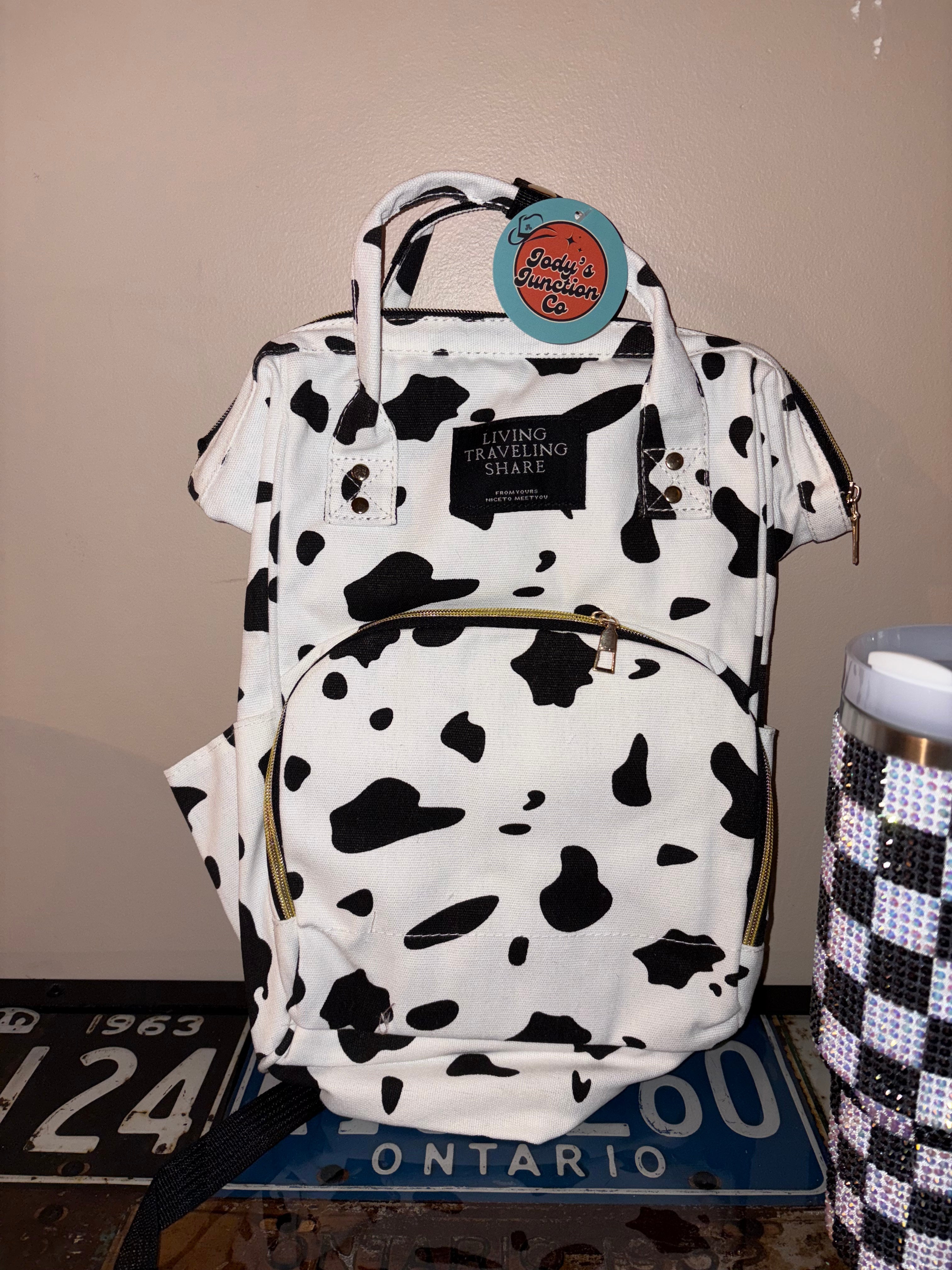 Cow Print Backpack